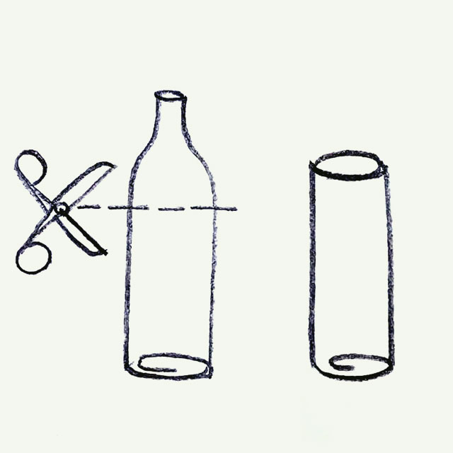 Abnormal vodka bottle design sketch