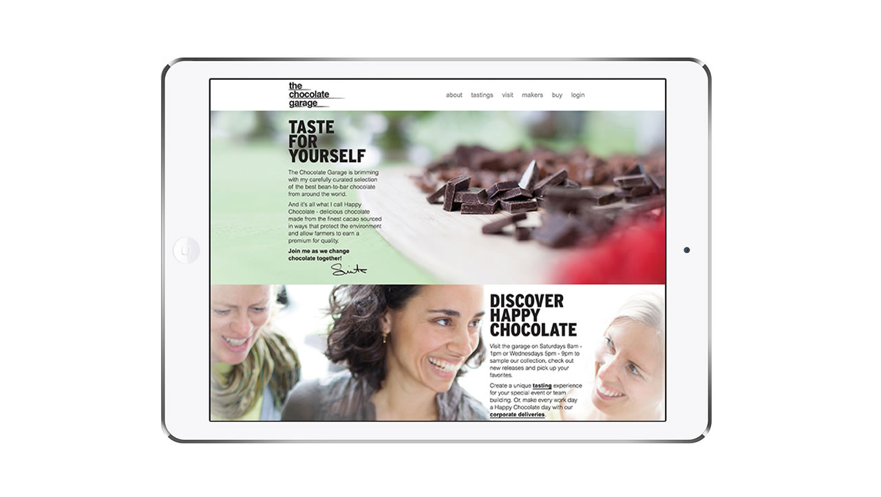 The Chocolate Garage website design The Chocolate Garage website design
