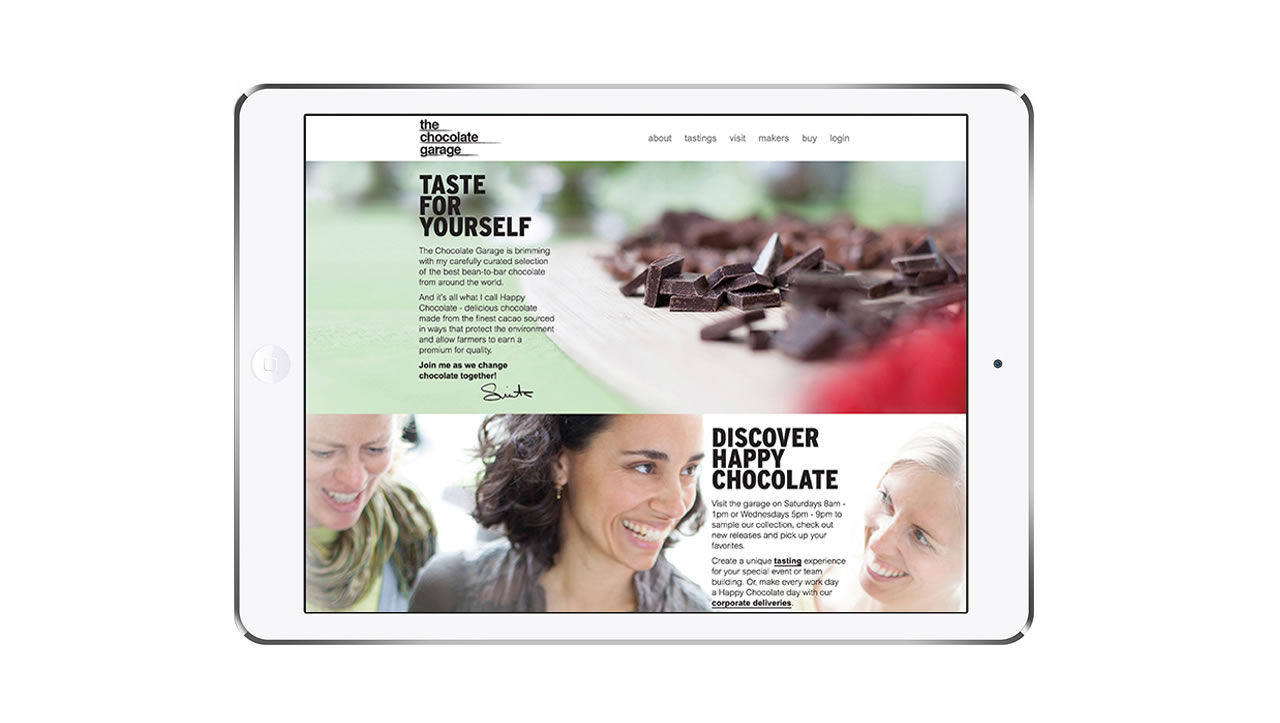 The Chocolate Garage website design