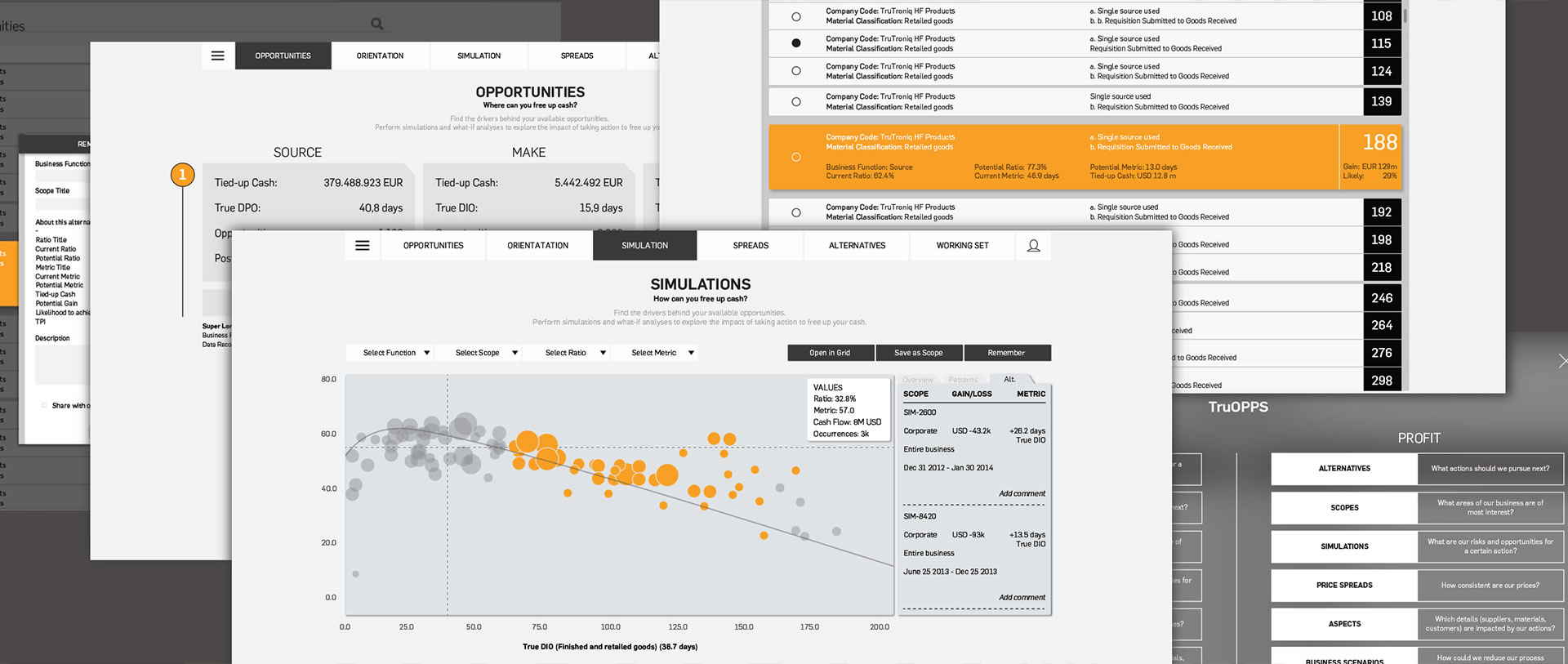 Trufa cloud app multiple screens