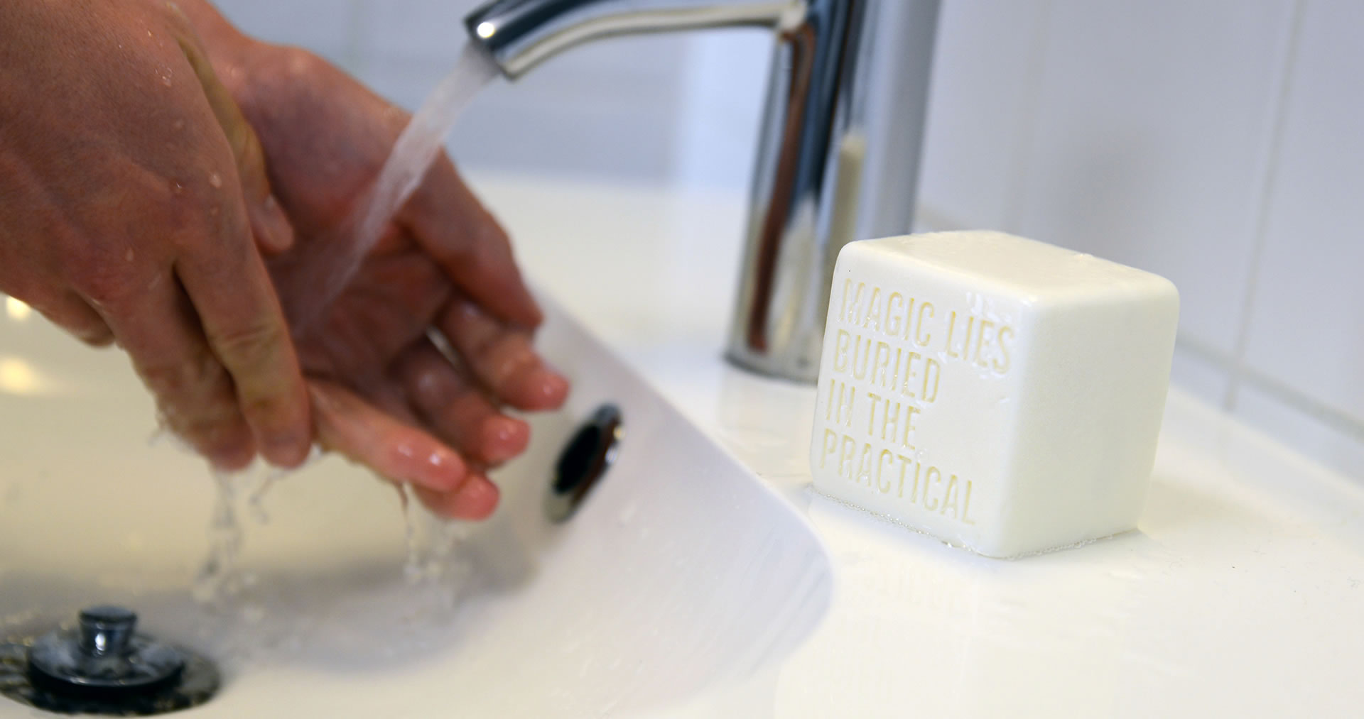 Nonobject soap corporate gift on the sink