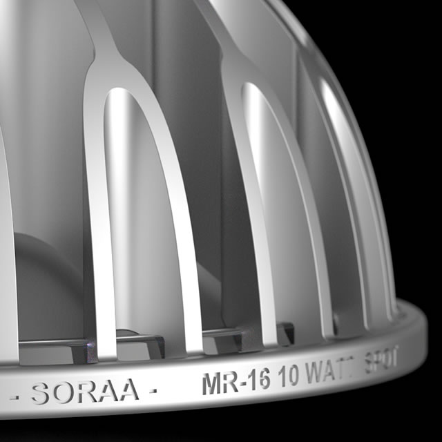 Soraa MR16 LED lamp design detail