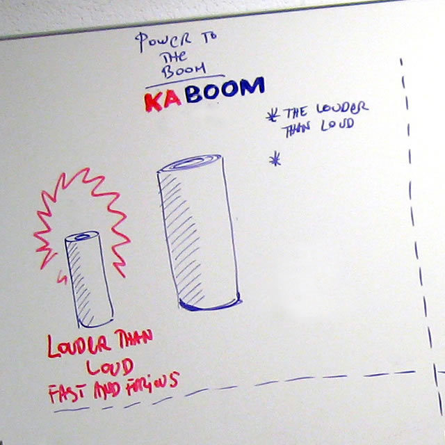 UE Boom and UE Megaboom mobile speakers design sketches