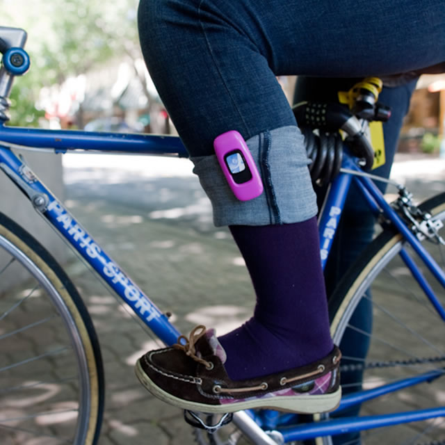 Zamzee wearable activity tracker attached to pants