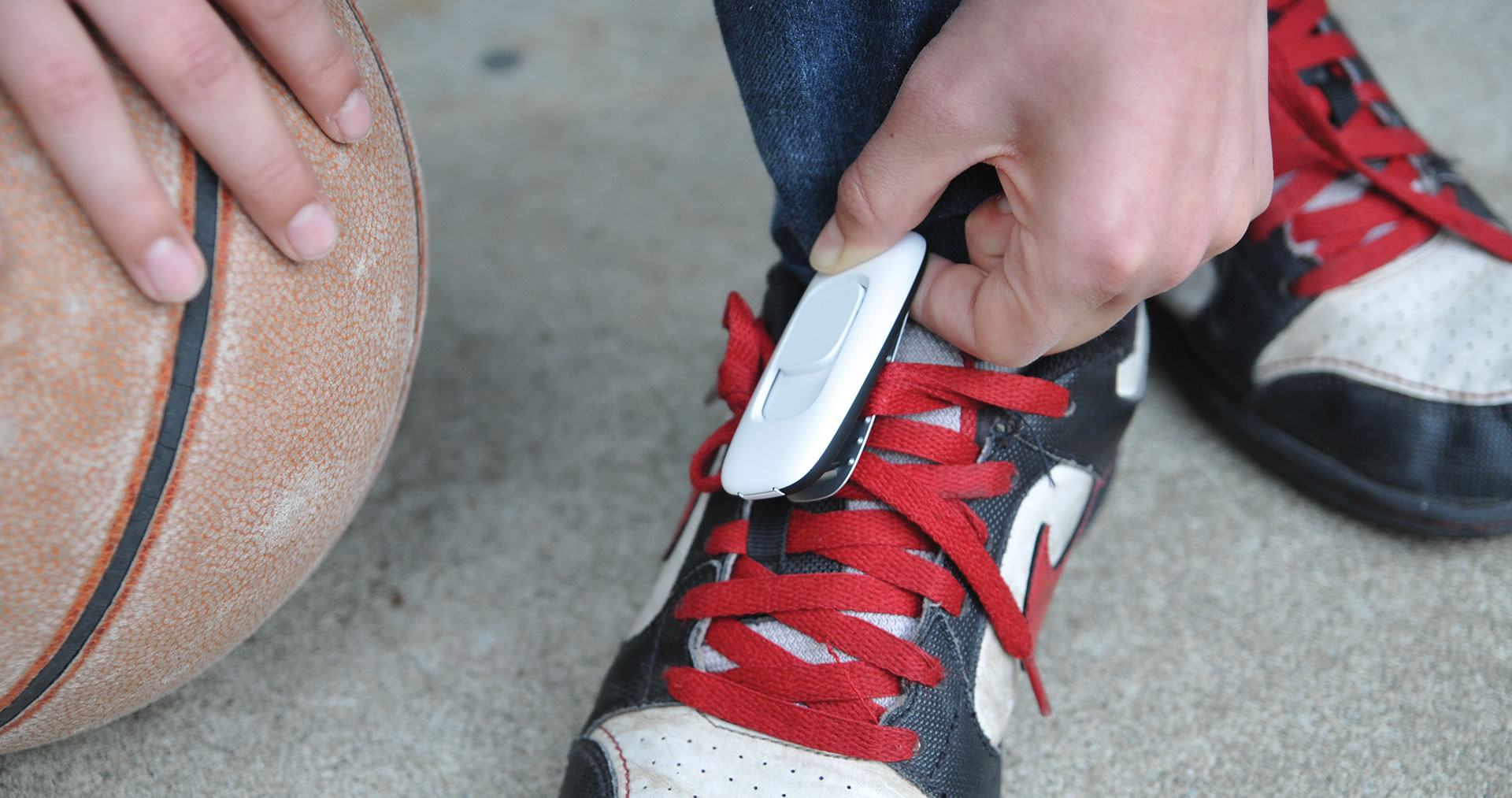 Zamzee wearable activity tracker on a shoe