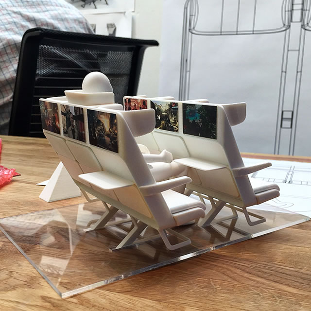 AirCom Pacific airplane seats 3D printed model